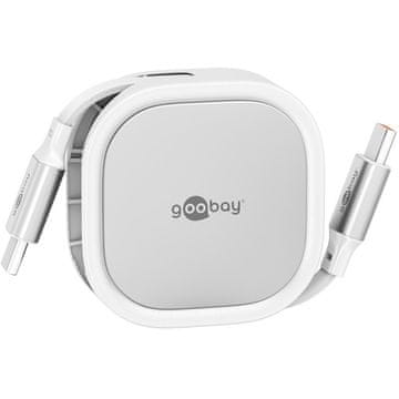 Goobay USB-C na USB-C 1m 60W 480Mbit/s bijeli uvlačivi podatkovni i kabel za punjenje
