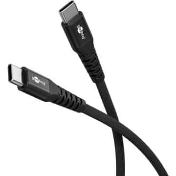 Goobay USB-C na USB-C 2m 60W 480Mbit/s bijeli Supersoft tekstilni podatkovni i kabel za punjenje