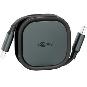 Goobay USB-C na USB-C 1m 60W 480Mbit/s bijeli samonavijajući podatkovni i kabel za punjenje