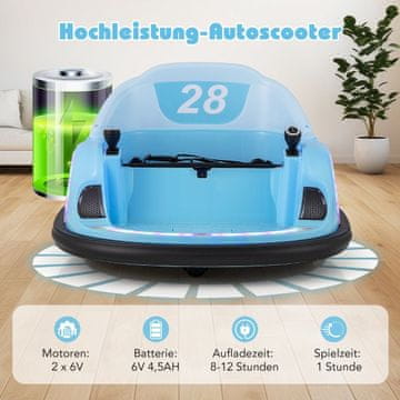 Northix Dječji električni automobil s trepćućim LED svjetlima plave boje