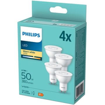 Philips Pakiranje od 4 LED GU10 4,6 W (50 W) 380 lm