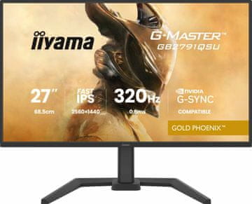 iiyama G-Master Gold Phoenix monitor za igranje, QHD, 68,5 cm (27), 320 Hz (GB2791QSU-B1)