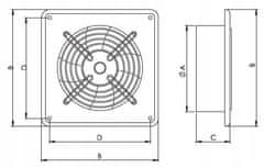 airRoxy Aksijalni zidni ventilator aRok 400, protoka 3955 m3/h