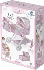 DeCuevas KOLICA ZA LUTKE 3U1 FUNKCIONALNA DUBOKA I KOLICA Niza Toys 80746
