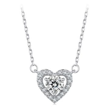 Ogrlica od moissanit srebra sa srcem 0,5 ct srebro 925