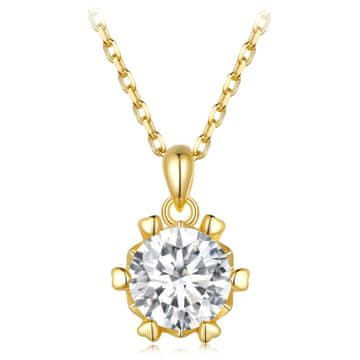 Ogrlica od pozlaćenog moissanita, 1.0 ct, 925 srebro, podesiva