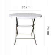 Nuforma sklopivi vrtni stol za catering 80 cm okrugli