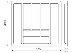 Poli Organizator za kuhinjsku ladicu 60 cm sivi 49 x 53,5 cm 1 kom.