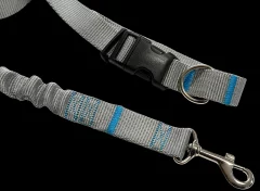 Povodac za pse s amortizerom 380 cm SIVI Podesivi HandsFree Proizvedeno u Poljskoj