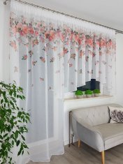 Set zavjesa za balkon 400x150 cm + 140x250 cm od cvjetne tkanine