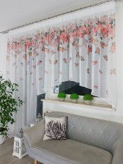 Set zavjesa za balkon 400x150 cm + 140x250 cm od cvjetne tkanine
