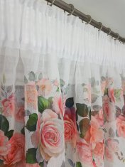 Set zavjesa za balkon 400x150 cm + 140x250 cm od cvjetne tkanine