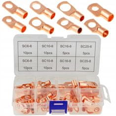 2F Set neizoliranih bakrenih konektora s ušicama, konektori M6 M8 60EL