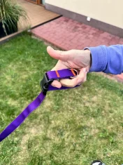Povodac za pse s amortizerom 480 cm LJUBIČASTO Podesivi HandsFree Proizvedeno u Poljskoj