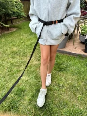 Povodac za pse s amortizerom 480 cm CRNA Podesivi HandsFree Proizvedeno u Poljskoj