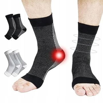 kompresijske čarape za gležnjeve, 2 para, zavoj, L/XL