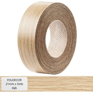 Rubni trak za namještaj od hrastovog melamina s vrućim ljepilom 21 mm (5 m)