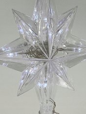 ZVJEZDANI VRH ZA BOŽIĆNO DRVCE BIJELA LED RASVJETA NA BATERIJE 24X14CM UKRASI ZA BOŽIĆNO DRVCE