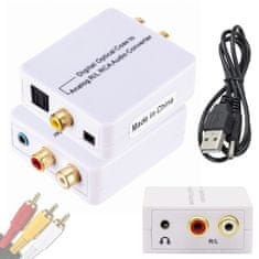 Koaksijalni / TOSLINK optički audio pretvarač - 2 x RCA činč / 3,5 mm priključak