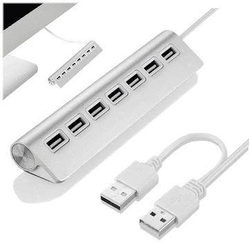 7x USB 2.0 HUB aluminijski 1x7 razdjelnik