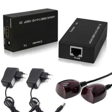 HDMI PRODUŽETNIK + IR daljinski signal 60m RJ45