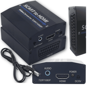 Pretvarač slike i zvuka sa SCART utičnice na HDMI + 3,5 mm priključak