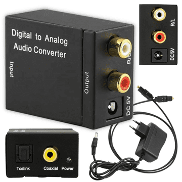 Koaksijalni TOSLINK na analogni 2 x RCA stereo digitalni audio pretvarač