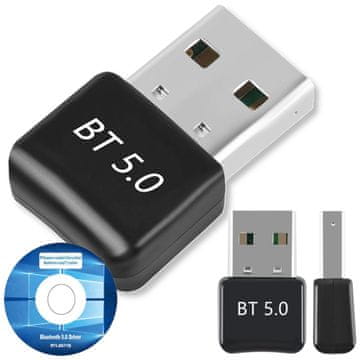 Adapter Bluetooth 5.0 + EDR USB 2.0 Dongle prijemnik BT Plug&Play 10m