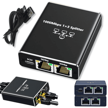 LAN razdjelnik s 3 porta RJ45 1x3 Ethernet internet razdjelnik 1000 Mbps
