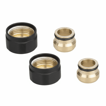 Bakreni CU kompresijski spoj radijatora 15 mm x M22 crni 2 komada