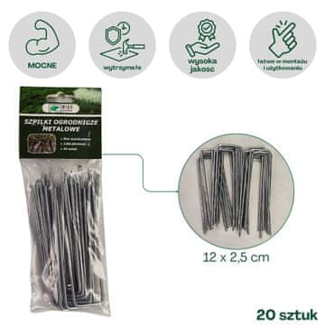 Čelične vrtne igle "U" 12 cm 20 kom