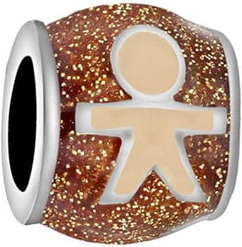 Tuscany Charms Sterling Silver Cream Emajl Man Perla