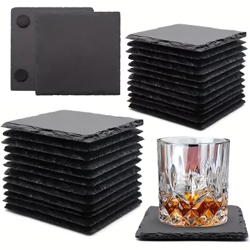 Stakleni podmetači od mramora 10x10cm 6 kom.