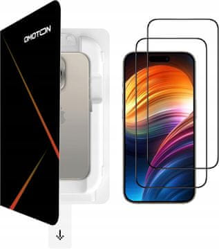 Kaljeno staklo za iPhone 15 Pro 2x 3D puno ljepilo + okvir za montažu