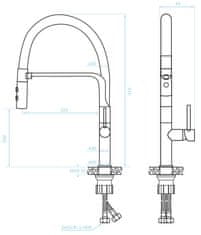 Kuchinox Samostojeća slavina za sudoper s U-izljevom, Siluetto Graphite,