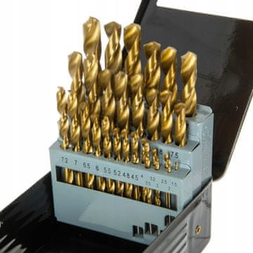 2F Set od 29 srebrnih titanskih svrdala za metal, 1,5-27 mm