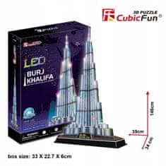 Bic KUBIČNA ZABAVNA SLAGALICA 3D LED BURJ KHALIFA 136 DIJELOVA - L133H