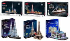 Bic 3D slagalica Eiffelov toranj LED pozadinsko osvjetljenje Cubicfun L091h