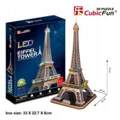 Bic 3D slagalica Eiffelov toranj LED pozadinsko osvjetljenje Cubicfun L091h