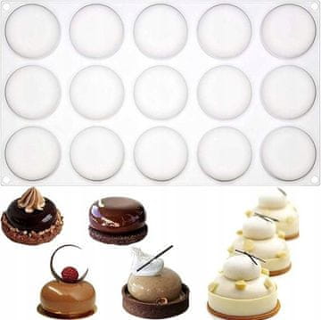 3D silikonski kalup za kolačiće, kekse, čokoladu, 15 rupa