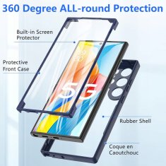 360° maska za Samsung Galaxy S23 Ultra 5G plava s Hensyple folijom za kućište