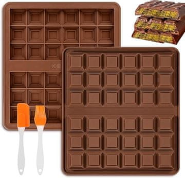 Silikonski kalupi za čokoladu, 2 kom., bez BPA, četkica, DIY