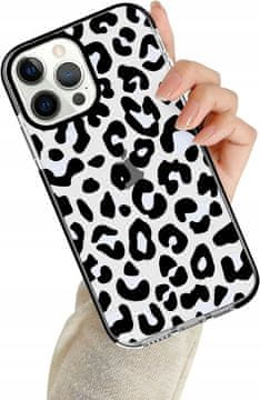 Newseego silikonska maskica za iPhone 12 Pro Max s leopard efektom, prozirna, zaštitna
