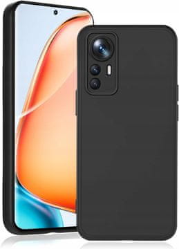 Silikonska maska Agedate za Xiaomi 12 Pro, crna, tanka, zaštitna