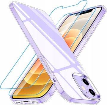 Futrola za iPhone 12/12 Pro + 3x kaljeno staklo Losvick prozirna zaštitna folija