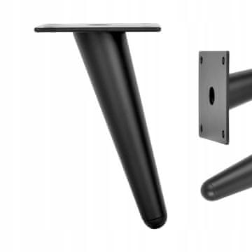 Noga namještaja, metalna noga za kauč na razvlačenje, CRNA MAT, loft, 13 CM, kosa