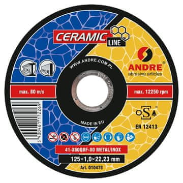DISK 41 - 125X1.0X22.23 X60QBF - 80 MET/INOX