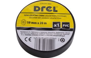 DREL Izolacijska traka 0,18 x 19 mm, 20 m, crna