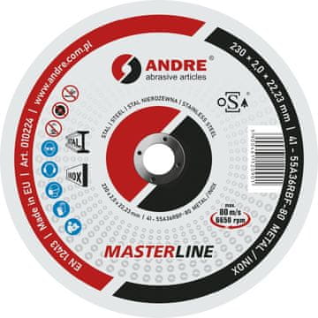 BRUŠNA PLOČA 41 - 230X2.0X22.23 METAL/INOX MASTER