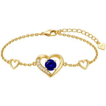 Pozlaćena narukvica od 925 srebra s kristalom Majestic Blue - 24K zlato